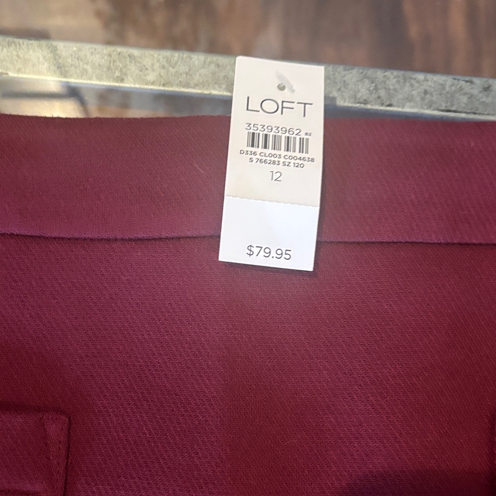 LOFT Burgundy Mini Skirt - Picture 3 of 3